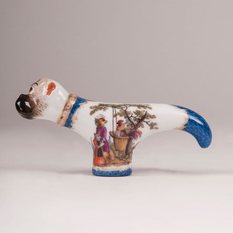 A rare Meissen cane handle of 'Mops'-form - image 3