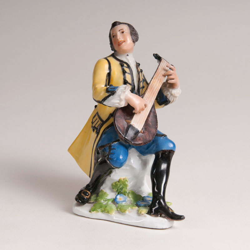 A porcelain figure 'Male Lutist' of the Gallant Orchestra