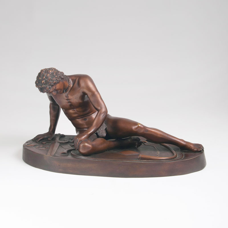 A bronze sculpture 'The dying Gallian' after the antique model