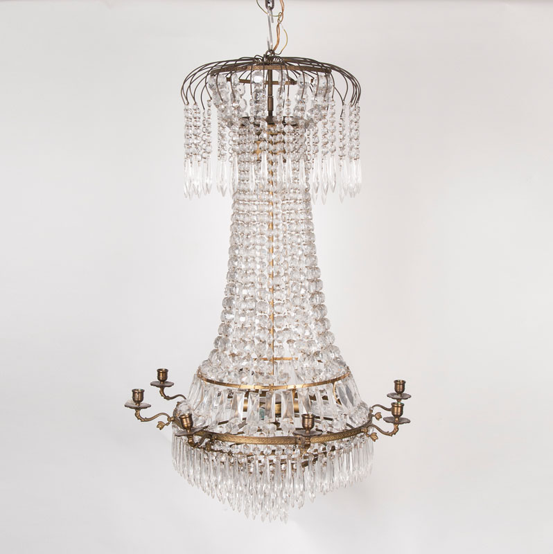 A representative crystal glass ceiling light