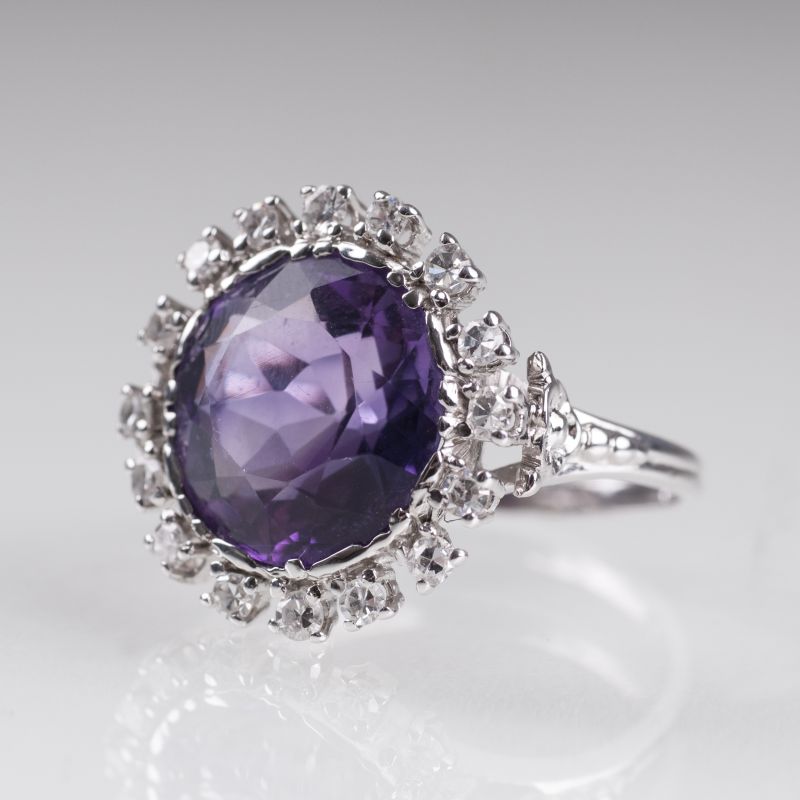 Amethyst-Diamant-Ring