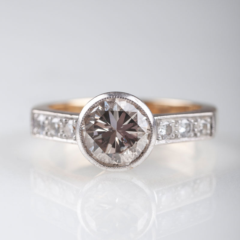 A solitaire diamond ring