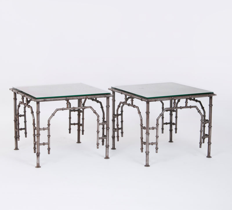 A pair of Industrial side tables