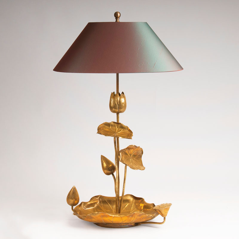 A Hollywood Regency Lotus-Table lamp