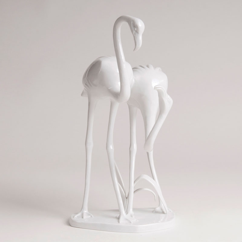 A porcelain figure 'Flamingo group'