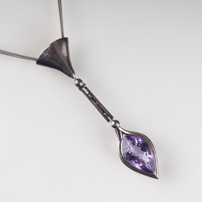 A necklace with amethyst pendant by Ehinger-Schwarz
