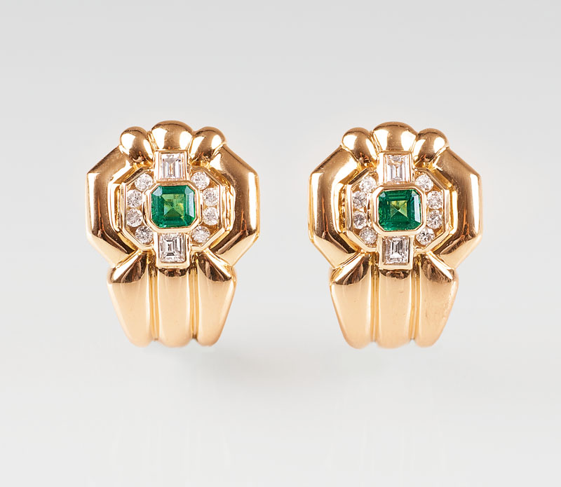 A pair of Vintage diamond earrings