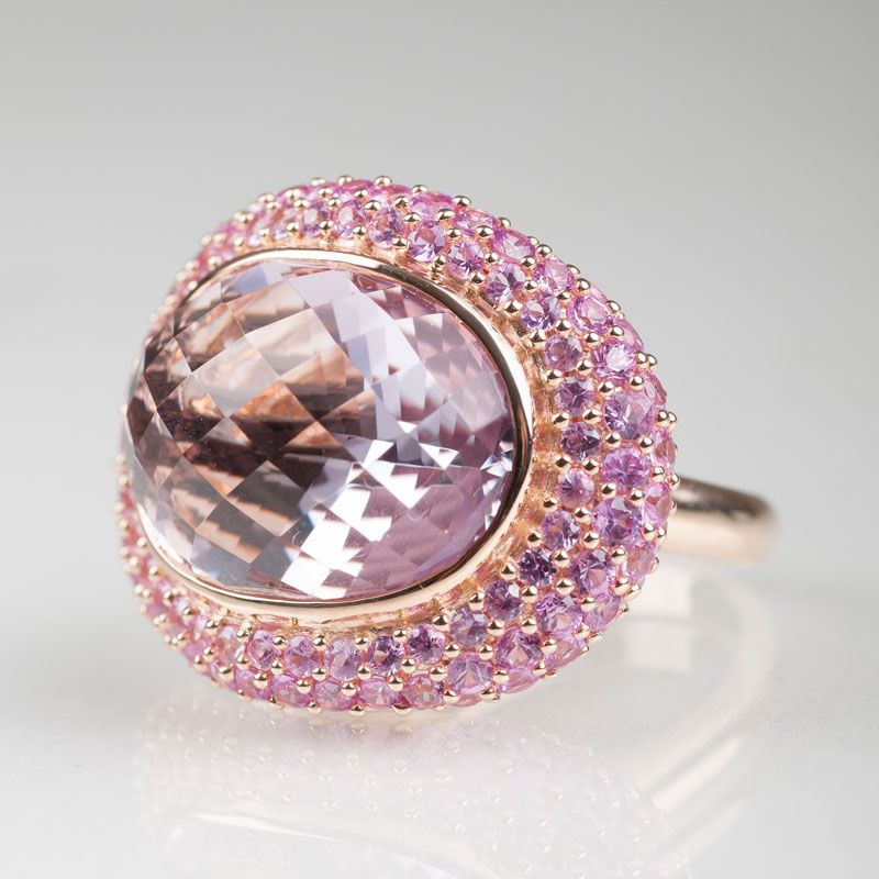 An amehtyst ring pink sapphires - image 2