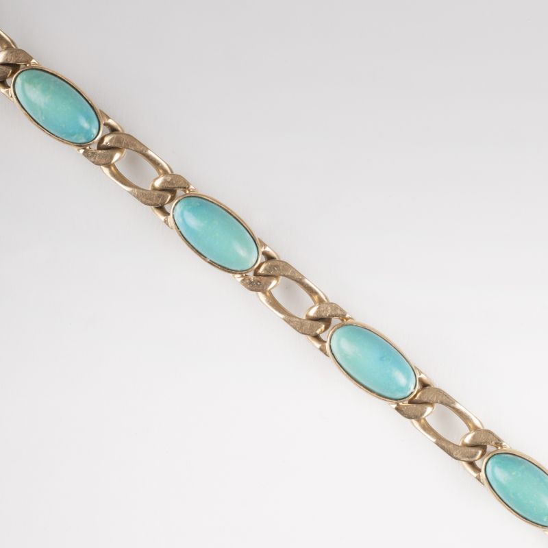 A Vintage golden bracelet with turquoise