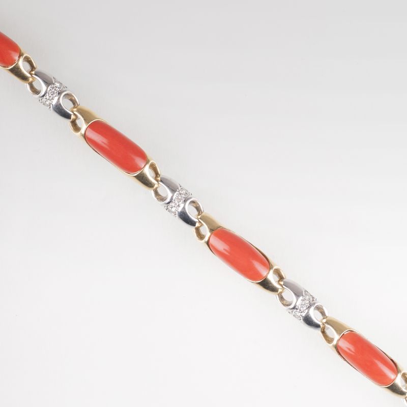 A Vintage coral diamond bracelet