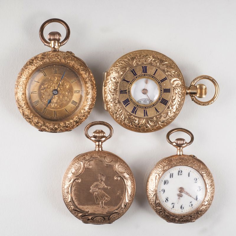 Four ladies' pocket watches