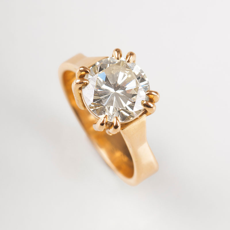 A highcarat solitaire ring