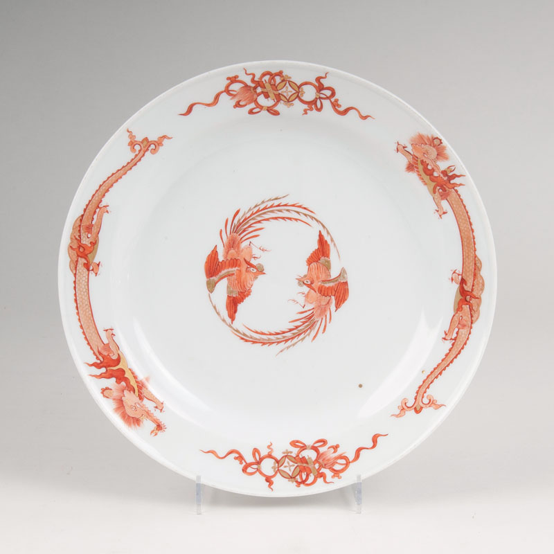 - An early plate with Red-Dragon-Decor and Inventory Number of theJapanese Palace An early plate with Red-Dragon-Decor and Inventory Number of theJapanese Palace
