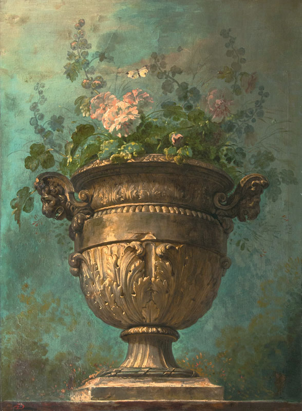 Kratervase mit Bepflanzung