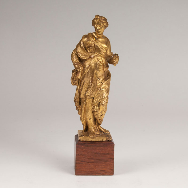 Vergoldete Bronze-Skulptur 'Weibliche Allegorie'