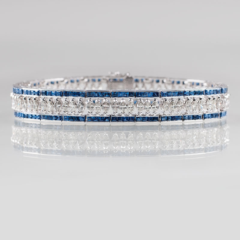 Elegantes Saphir-Diamant-Armband
