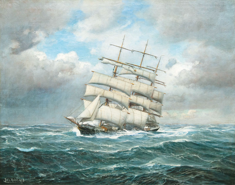 Three-Master in choppy Sea