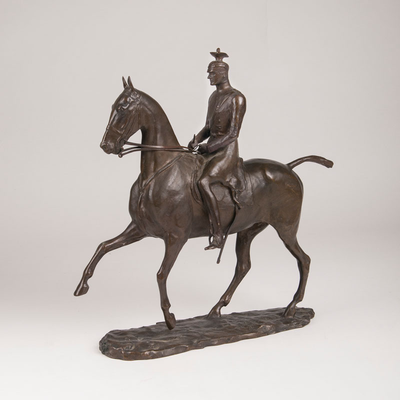 A bronze sculpture 'Ulan on horseback'