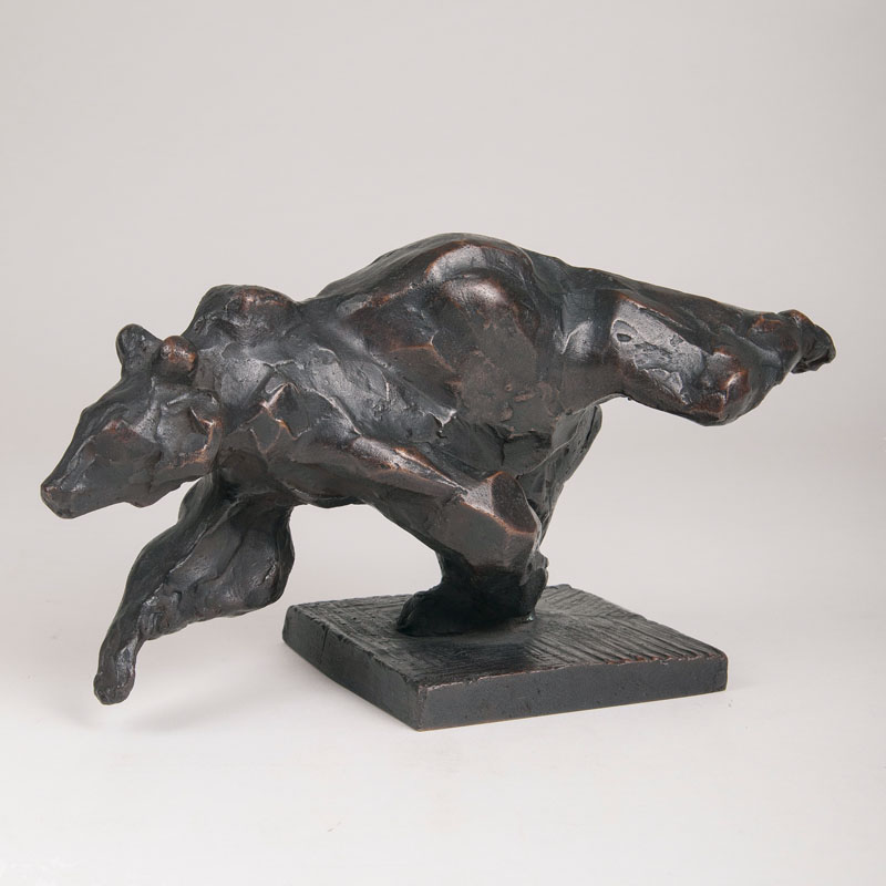 A bronze sculpture 'Current bear'