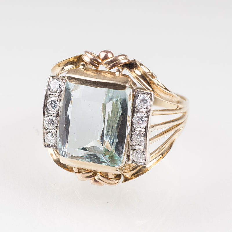 Vintage Aquamarin-Brillant-Ring