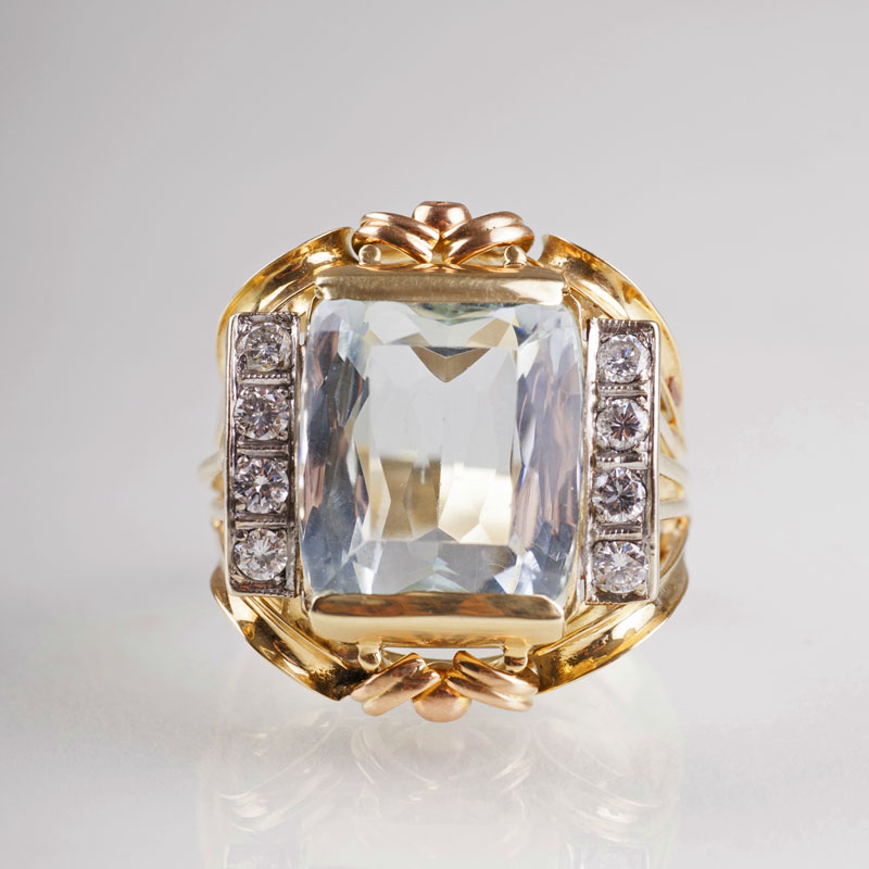 A Vitnage aquamarine diamond ring - image 2