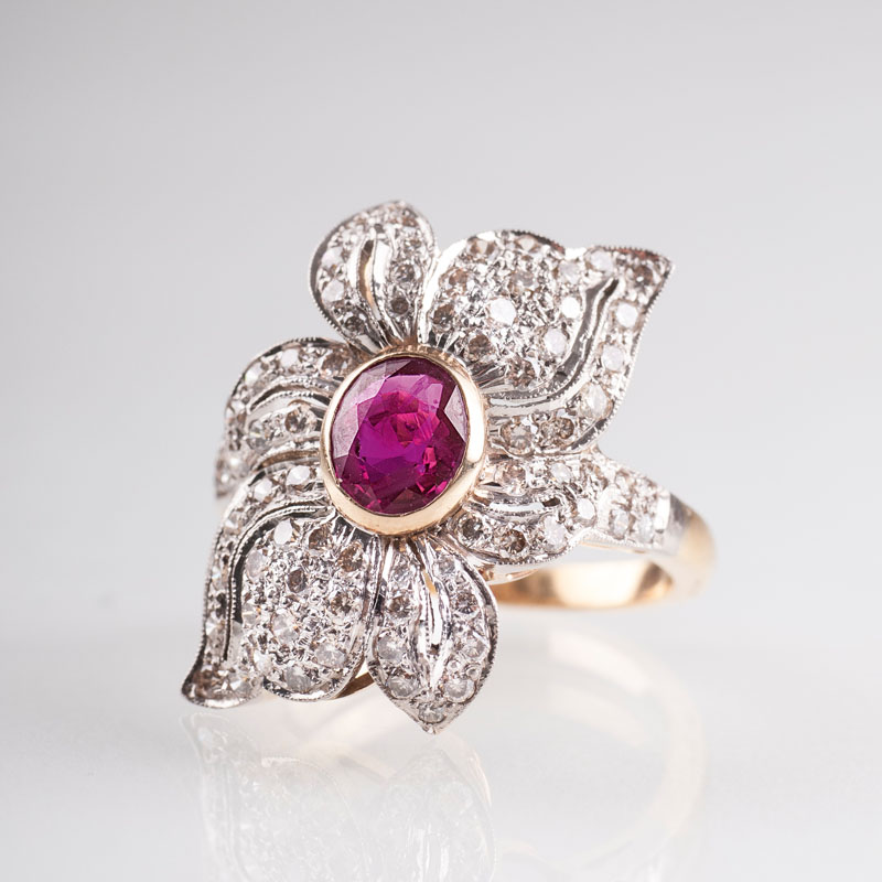 A ruby diamond ring