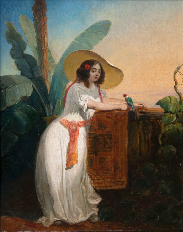 Girl with Parrot