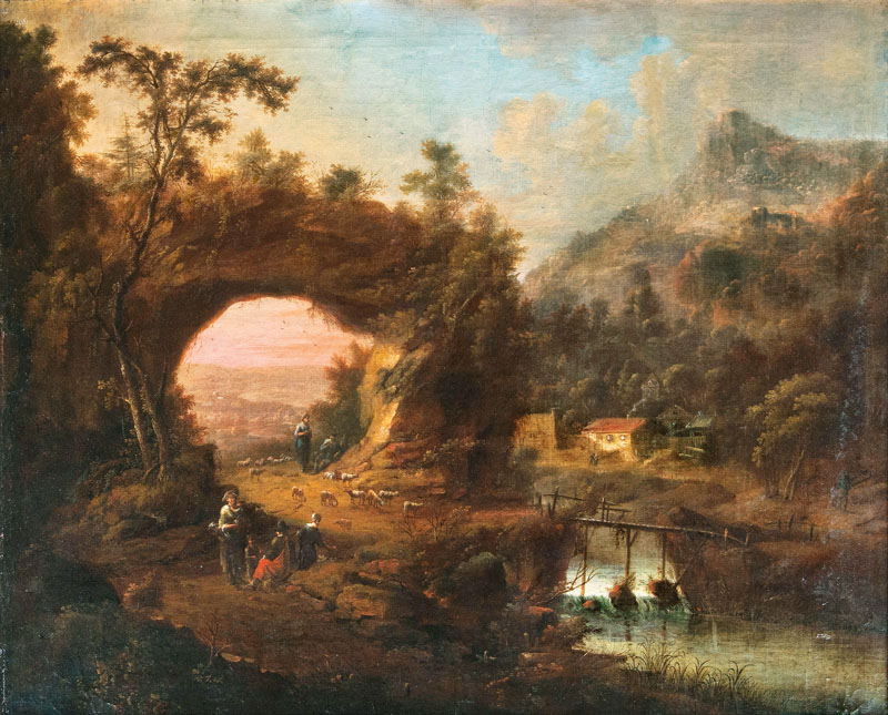 Landscape with Herdsmen by a River