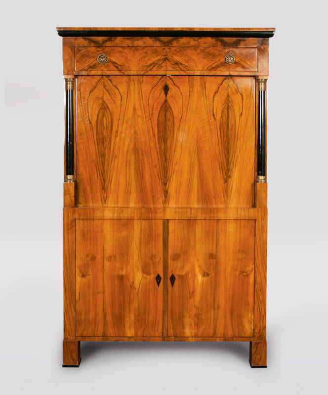 A Biedermeier Secretary with flanking columns