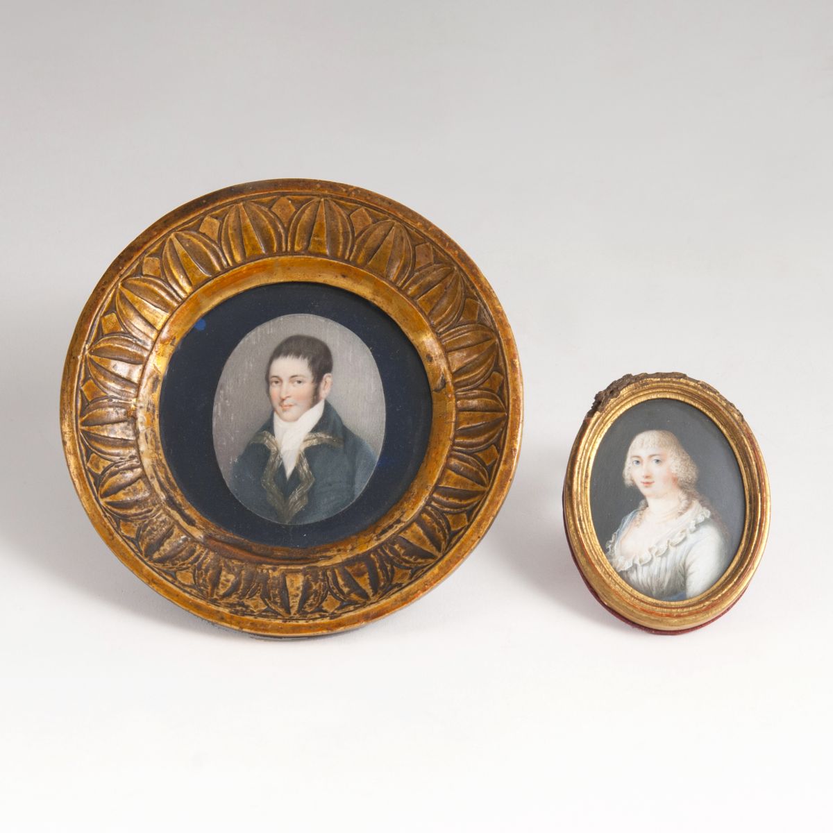 An Empire miniature portrait 'Young lady'