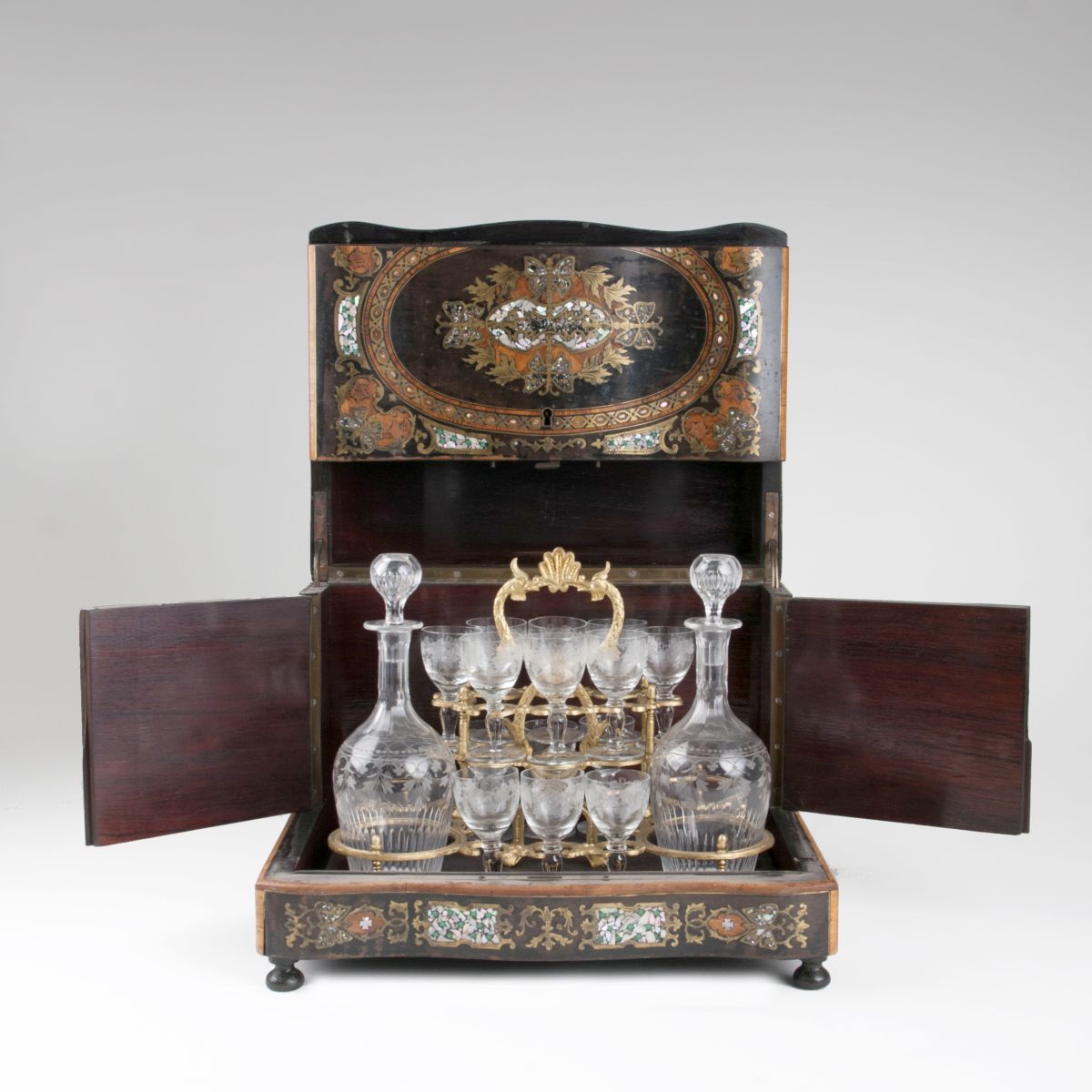 A Napoléon III Tantalus liqueur box