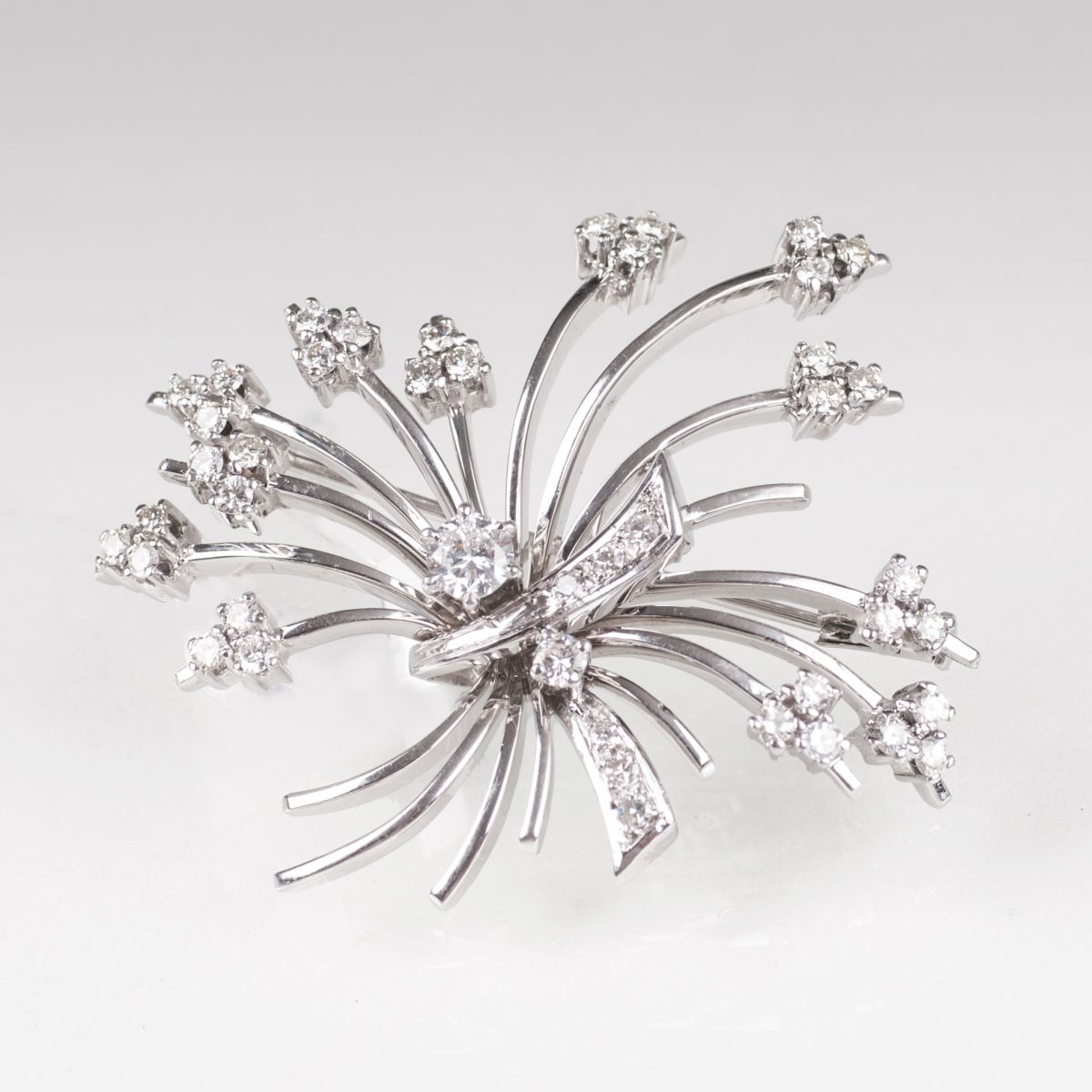 A flowershaped diamond brooch