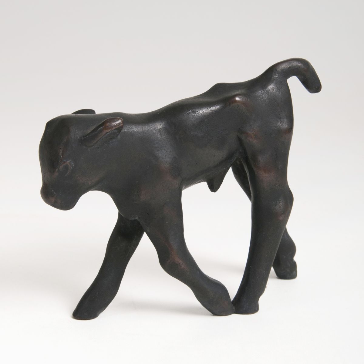 An animal bronze 'Upright little calf'