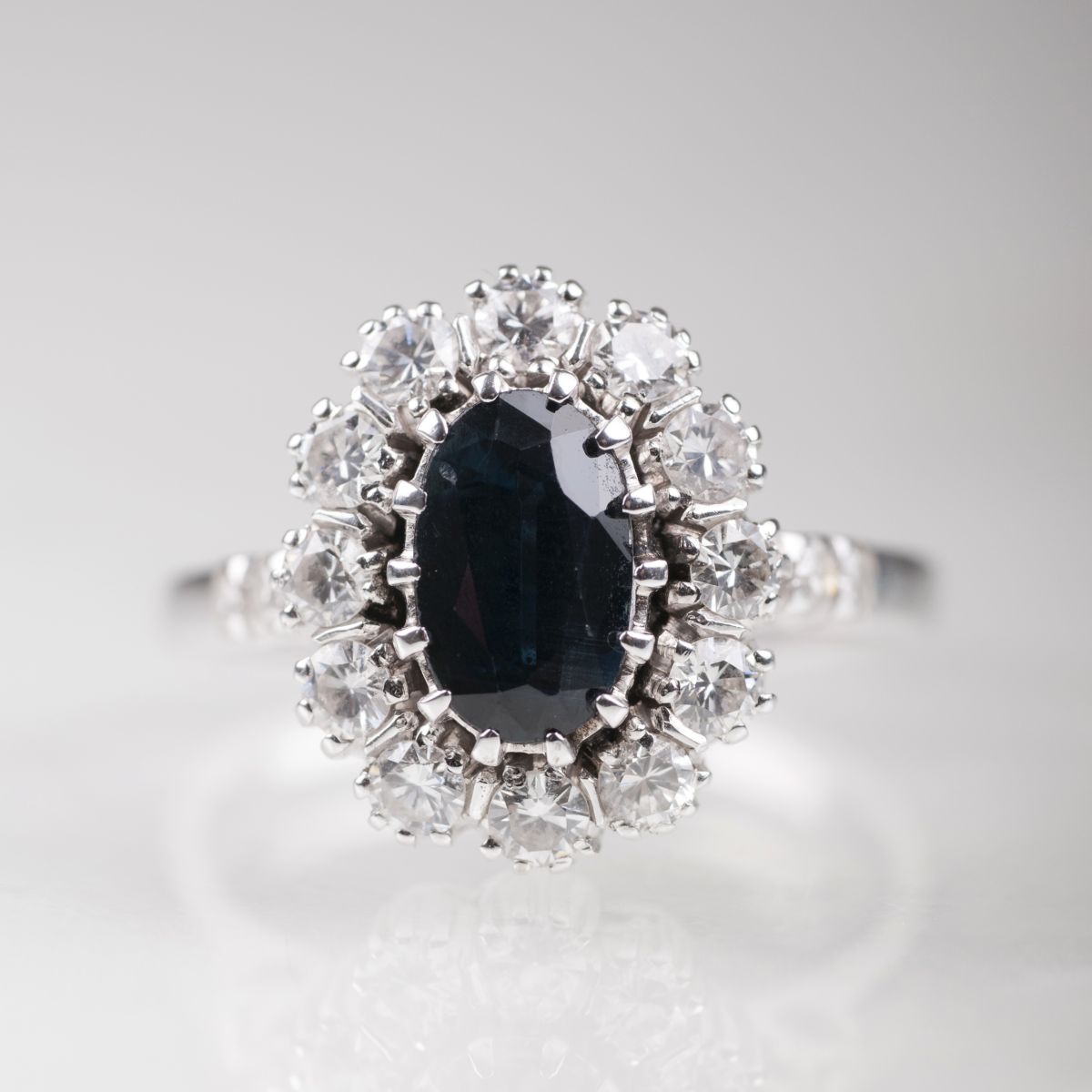 A Vintage sapphire diamond ring