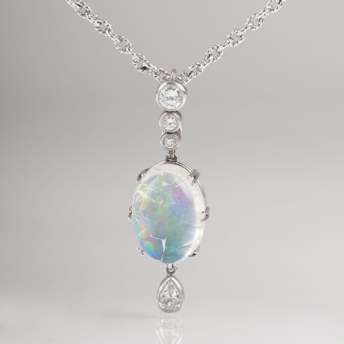 A diamond pendant with necklace
