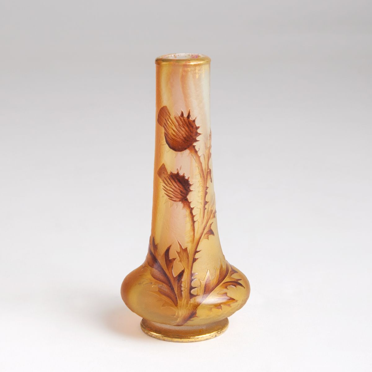 A small narrow neck Vase with Thistles