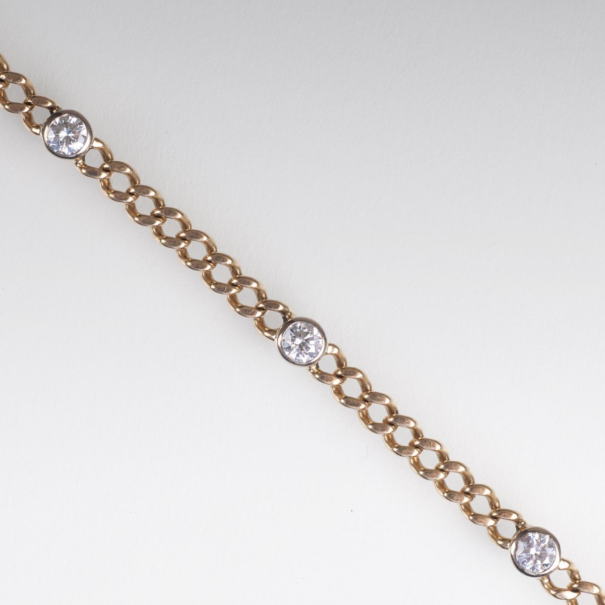 A diamond curb chain bracelet