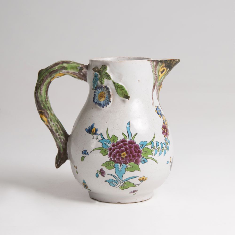 A faience jug with branch handle - image 3