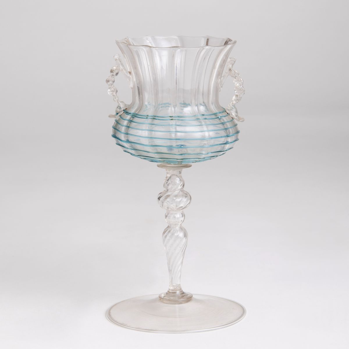 A Wine Glass with applied threads