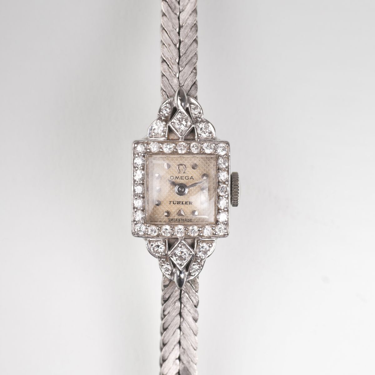 Vintage Damen-Armbanduhr mit Brillant-Besatz von Türler