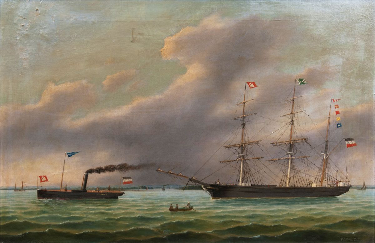Peter Christian Holm & Lorenz Petersen - The Titania and the Tug Boat Ryhope on the Elbe The Titania and the Tug Boat Ryhope on the Elbe