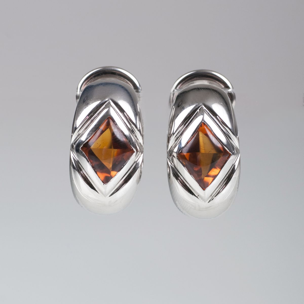 A pair of citrine earrings by Montblanc