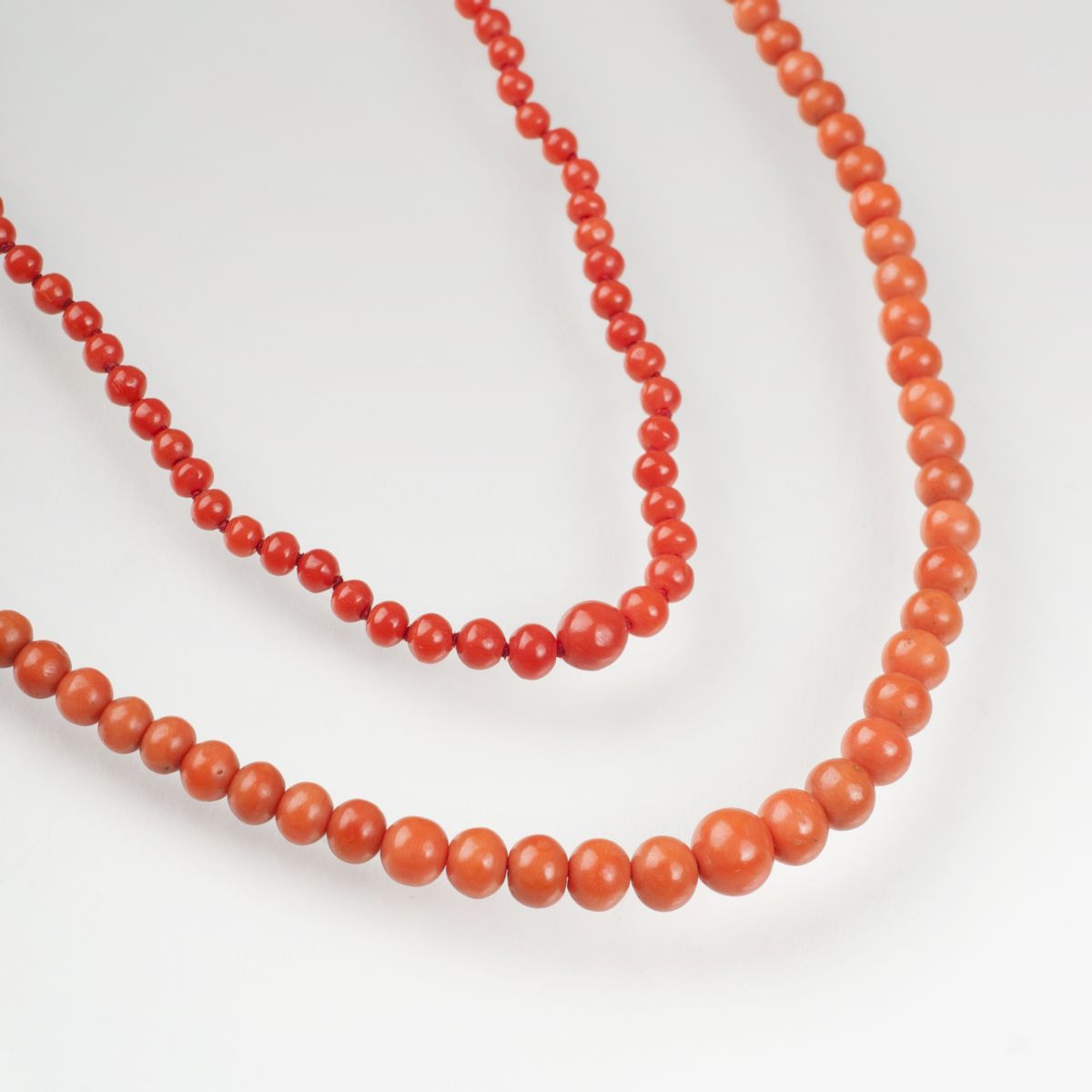 Two coral necklaces