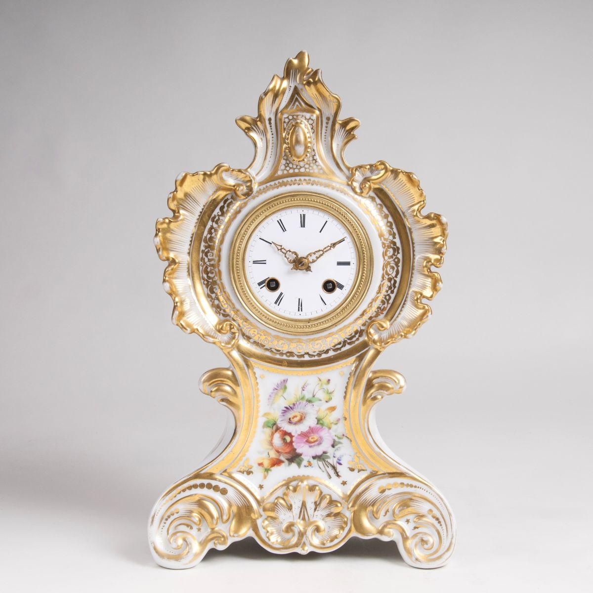 A  Porcelain Mantle Clock with Parisian Movement
