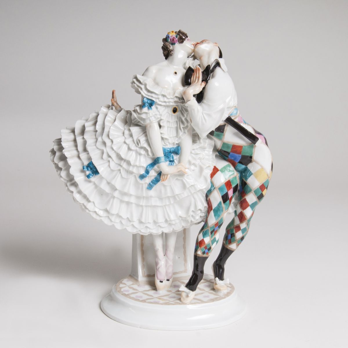 A Porcelain Group 'Harlequin and Colombine' from the Ballet 'Carnival'
