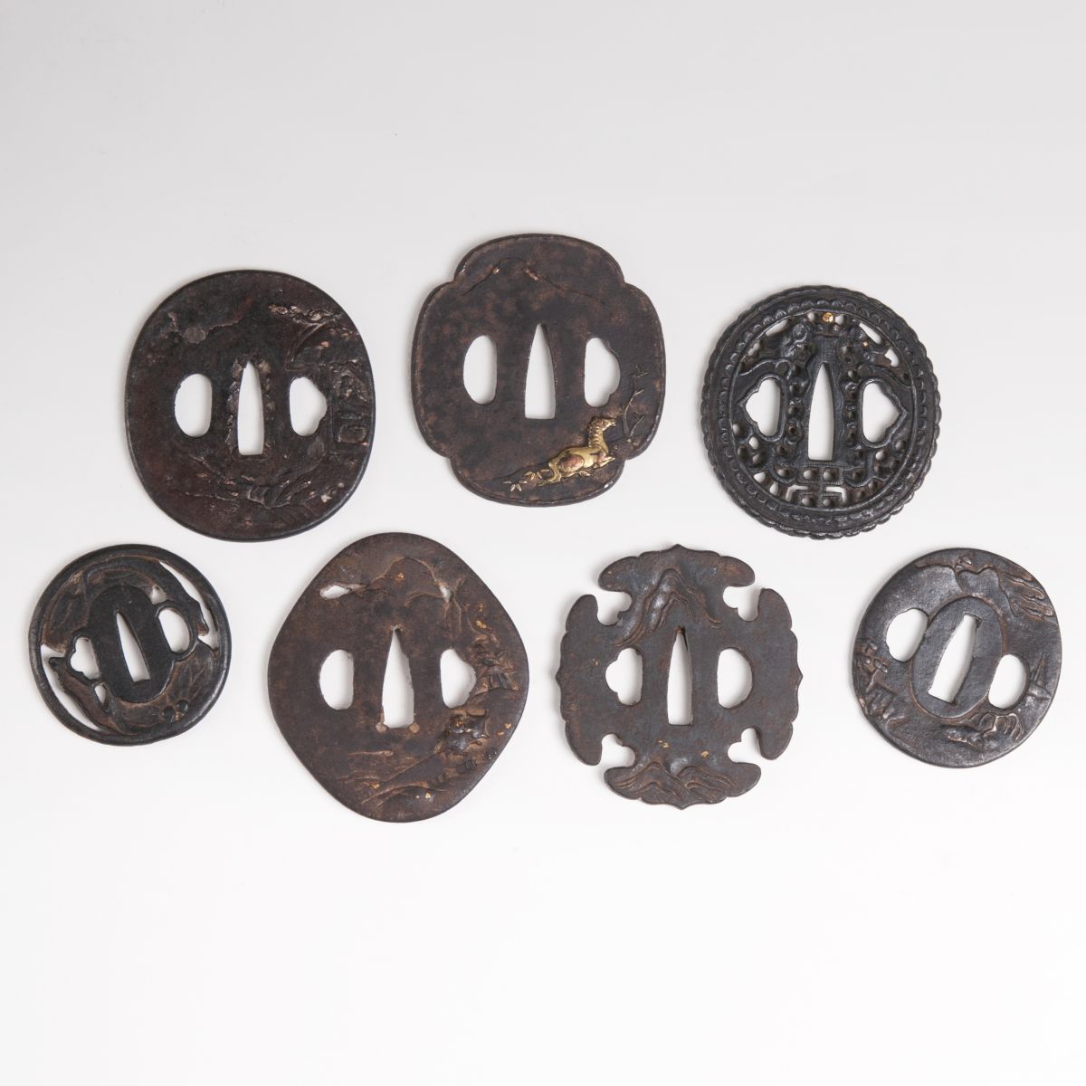 A Set of 7 Japanese Iron Tsubas