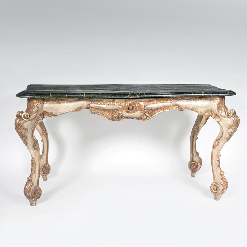 A large painted Rococo Console Table