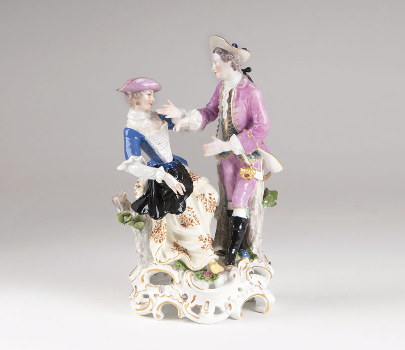A porcelain group 'Gallant couple'