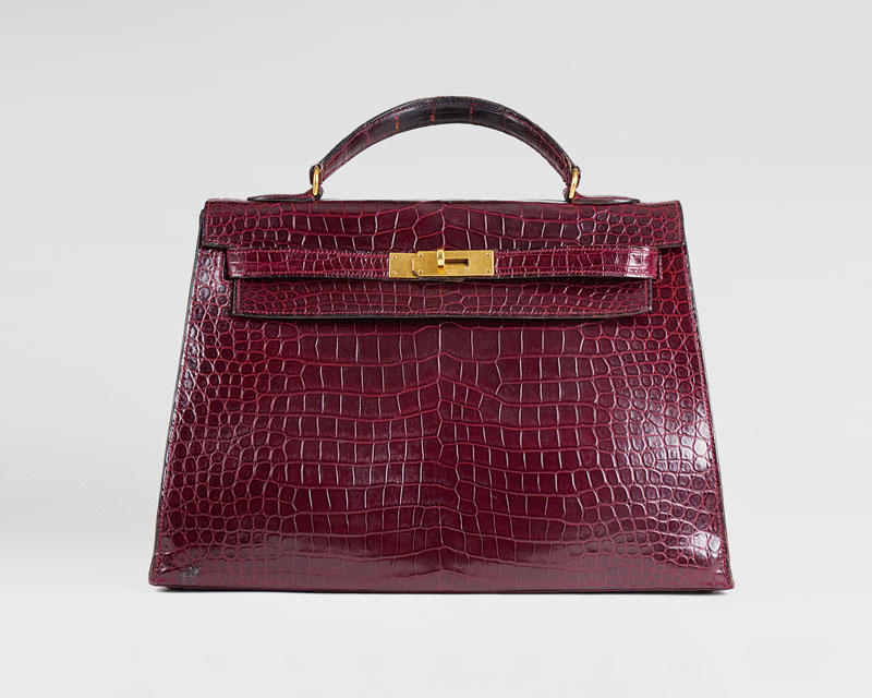 Seltene Vintage 'Kelly Bag 32' Bordeaux