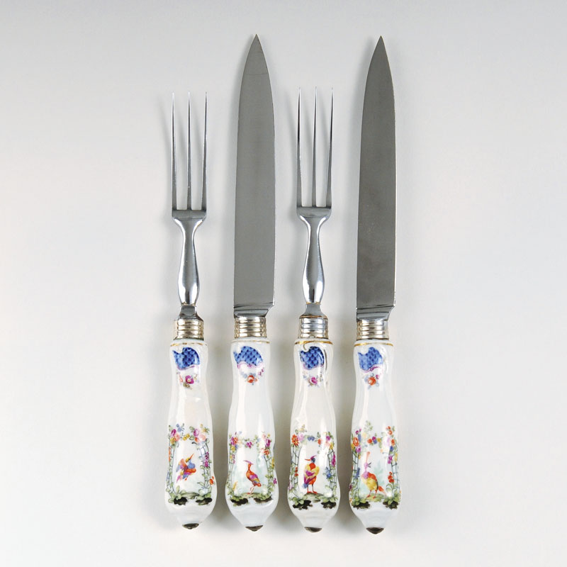A rare Meissen cutlery for 12 persons with original cutlery box